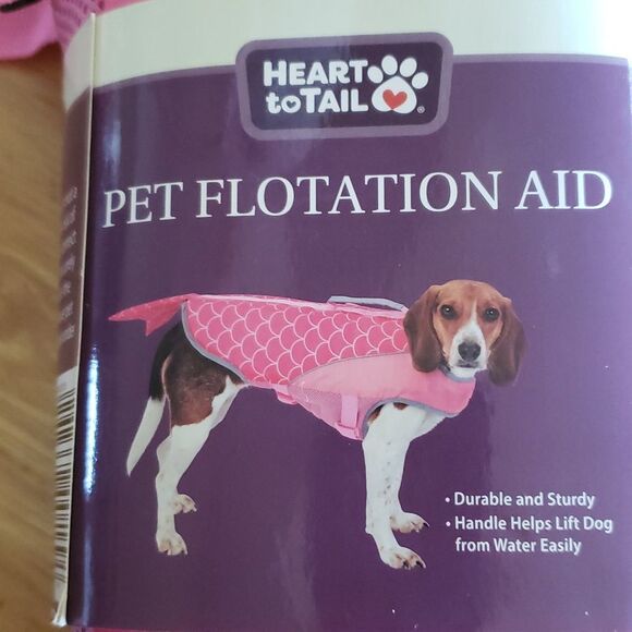 Heart to Tail Mermaid Tail Dog Pet Flotation Aid Life Vest Size Medium - Picture 1 of 9